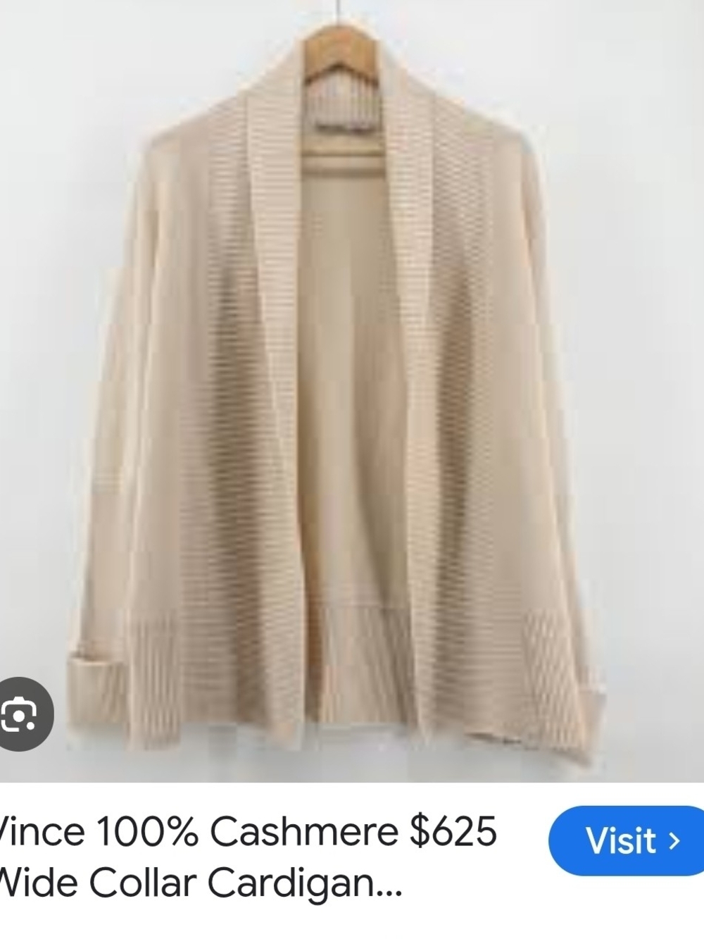 Vince 100% Cashmere Open Front Cardigan Off White Size S ORIGINAL PRICE $695